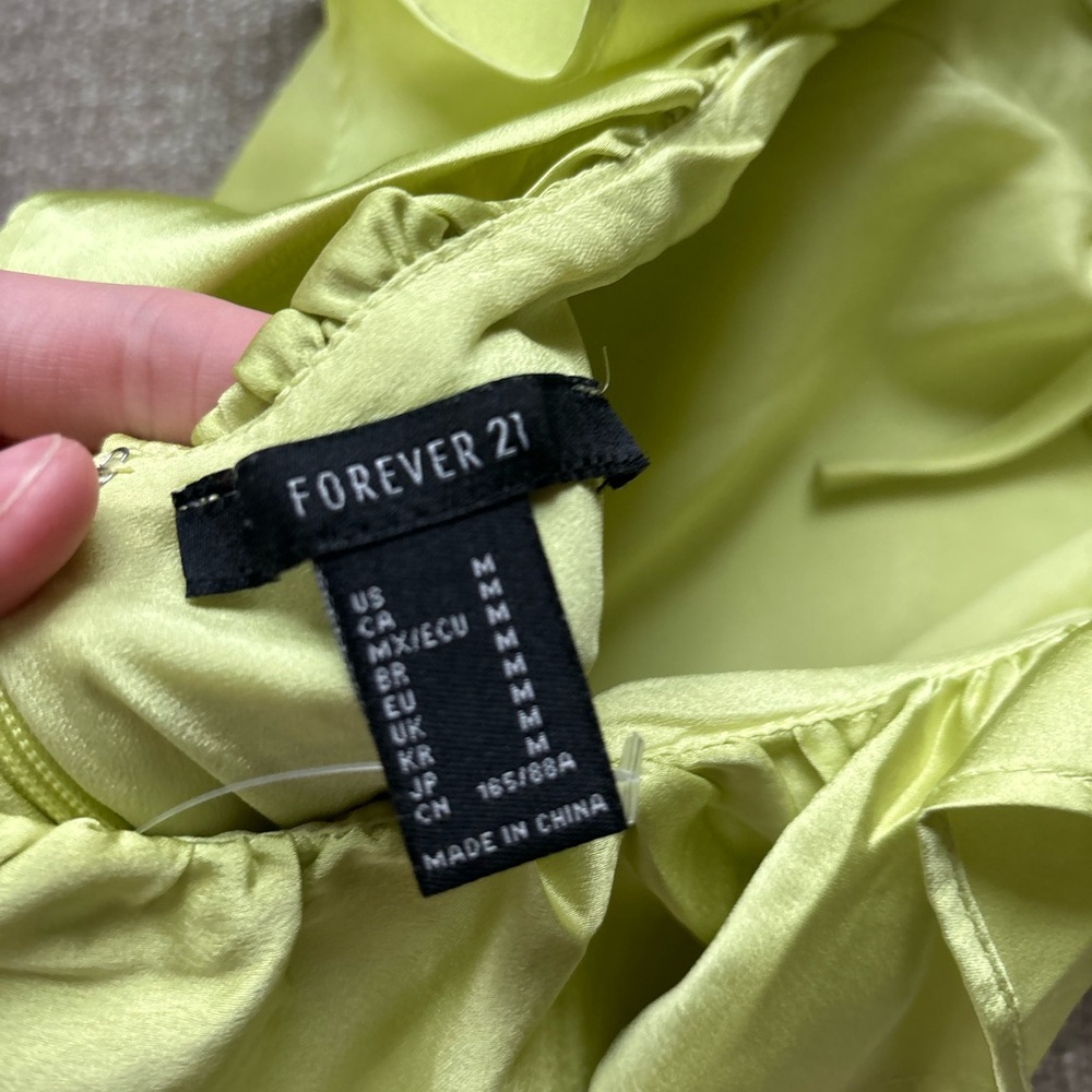 Forever 21 Yellow Green Ruffled Mini Sundress - Picture 7 of 7
